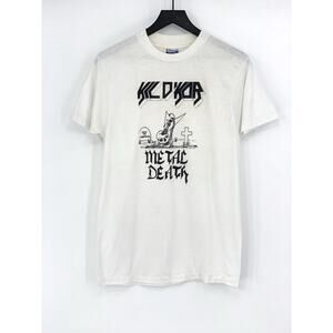 VTG KIL D’KOR "Metal Death" Band T-Shirt White Black M (L)